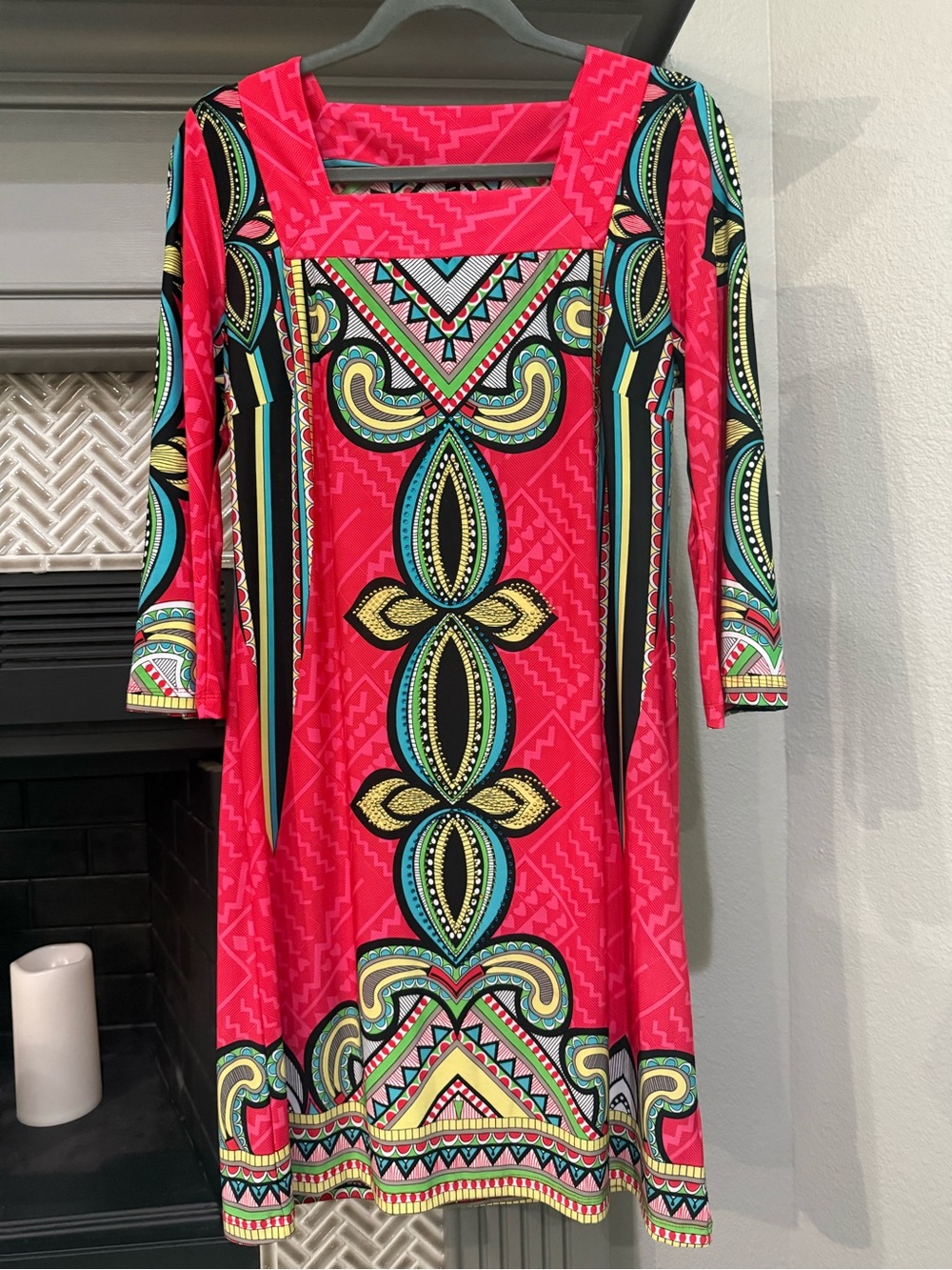 White Mark Gorgeous Geometric & Paisley Midi Dress